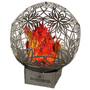 Outdoor Fire Pit in 201 Stainless Steel with Lotus Petal Design, Silver