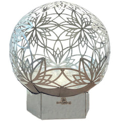 Outdoor Fire Pit in 201 Stainless Steel with Lotus Petal Design, Silver