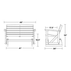 Outdoor Glider Bench in Poly Lumber, Turf Green