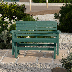 Outdoor Glider Bench in Poly Lumber, Turf Green