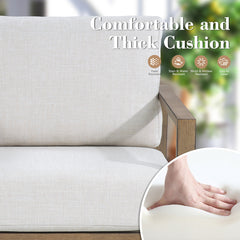Outdoor Loveseat, Powder Coated Aluminum Frame with Cream Olefin Cushions