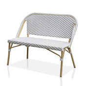 Outdoor Loveseat with Aluminum Frame and PVC Wicker