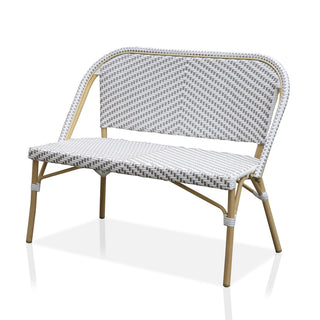 Outdoor Loveseat with Aluminum Frame and PVC Wicker