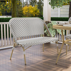 Outdoor Loveseat with Aluminum Frame and PVC Wicker