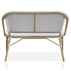 Outdoor Loveseat with Aluminum Frame and PVC Wicker