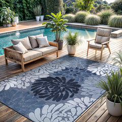 Outdoor Rug, Rectangle 10' x 14' in Navy