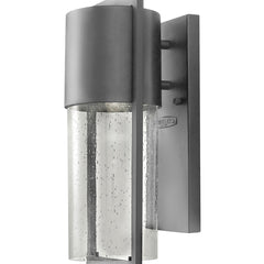 Outdoor Wall Lantern, 1 Light, Hematite with Clear Seedy Glass Shade