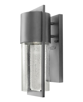 Outdoor Wall Lantern, 1 Light, Hematite with Clear Seedy Glass Shade