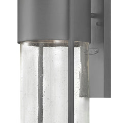 Outdoor Wall Lantern, 1 Light, Hematite with Clear Seedy Glass Shade