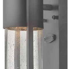 Outdoor Wall Lantern, 1 Light, Hematite with Clear Seedy Glass Shade