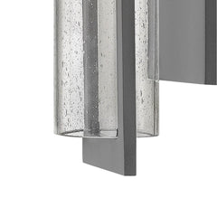 Outdoor Wall Lantern, 1 Light, Hematite with Clear Seedy Glass Shade