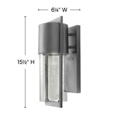Outdoor Wall Lantern, 1 Light, Hematite with Clear Seedy Glass Shade