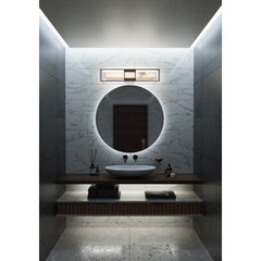 Outdoor Wall Sconce, Alabaster Shade, 24 in H in Matte Black