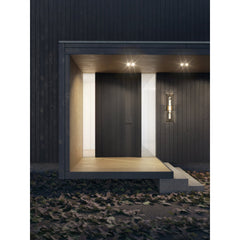 Outdoor Wall Sconce, Alabaster Shade, 24 in H in Matte Black
