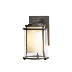 Outdoor Wall Sconce with Seeded Glass Shade in Oil Rubbed Bronze