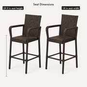Dimensions | drawn seat dimensions over two stools: 29.9 in seat height and 18 in seat width