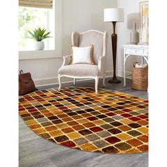 Oval Area Rug, 7'10" x 10' with Polypropylene Construction
