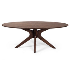 Oval Coffee Table, Manufactured Wood Top, Walnut Finish