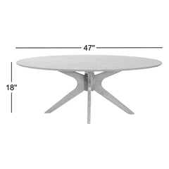 Oval Coffee Table, Manufactured Wood Top, Walnut Finish