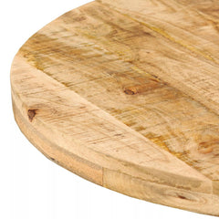 Oval Dining Table with Solid Wood Top and Steel Legs, 70.9 In Long