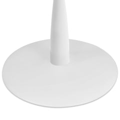 Oval Pedestal Dining Table, Engineered Wood, 59 Inch, White