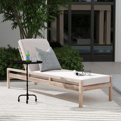 Oval Side Table in Powder Coated Aluminum with Pedestal Base