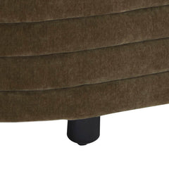 Oval Storage Bench with Flip-Top Seat in Dark Olive Green Velvet