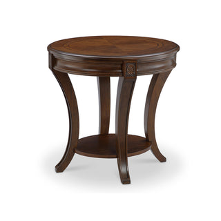Oval Table with Lower Shelf and Casters in Cherry Finish