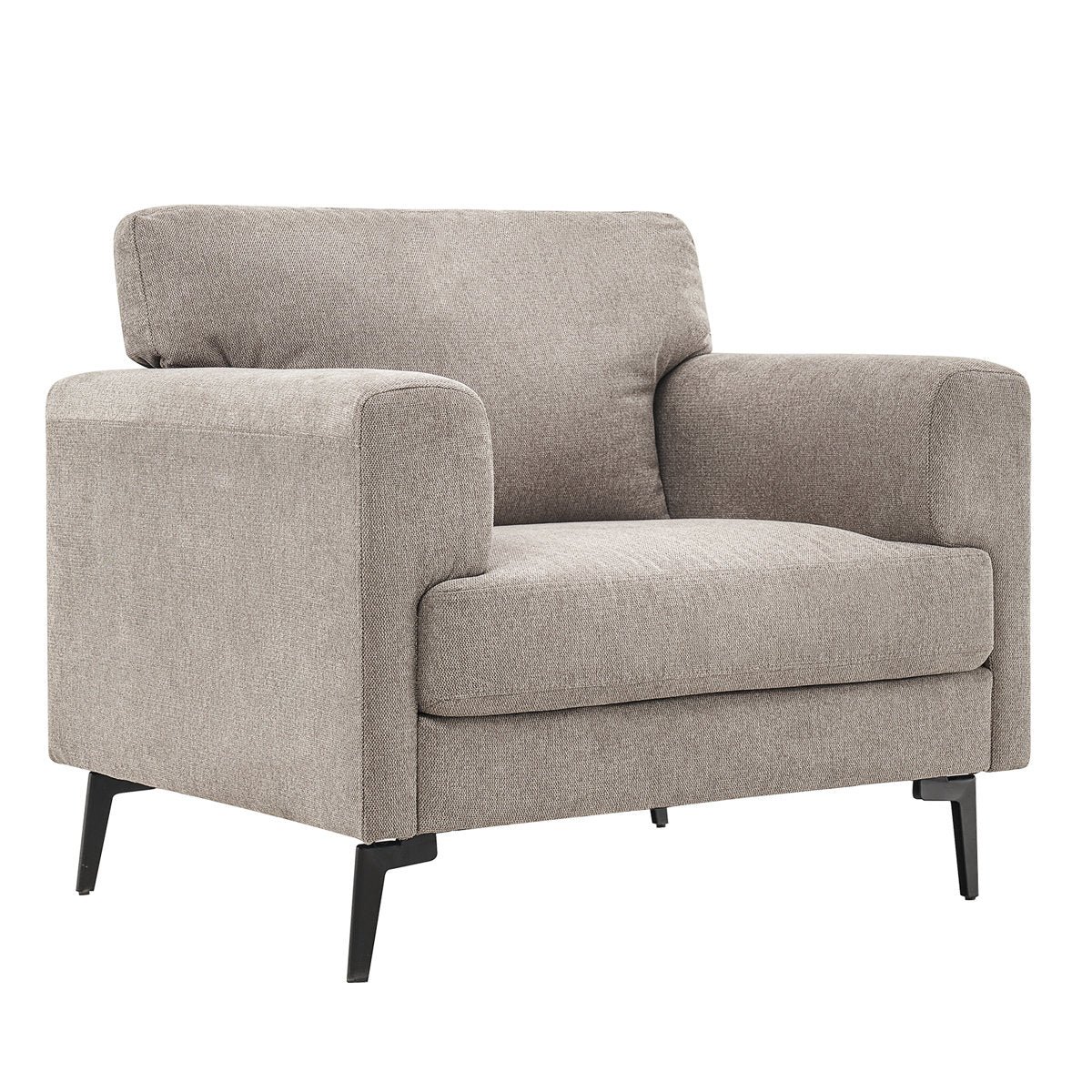 Oversized Accent Chair in Brown Linen Blend