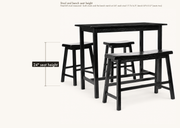 Seat height | stool and bench seat height, 24 inches, both stools and the bench match
