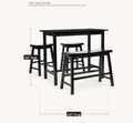 Dimensions | table length and height, 44 inches long by 36 inches high