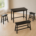 Full set | all four pieces, the table, both stools and the bench, shown together