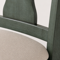 Texture | beige woven fabric seat and wood grain on the splat back