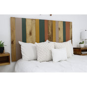 Panel Headboard, California King, Solid Pine Wood with Striped Pattern