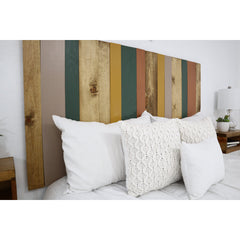 Panel Headboard, California King, Solid Pine Wood with Striped Pattern