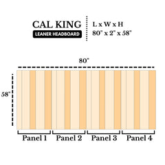 Panel Headboard, California King, Solid Pine Wood with Striped Pattern