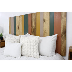 Panel Headboard, California King, Solid Pine Wood with Striped Pattern