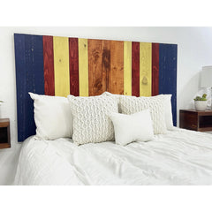 Panel Headboard, California King, Solid Pine Wood with Striped Pattern