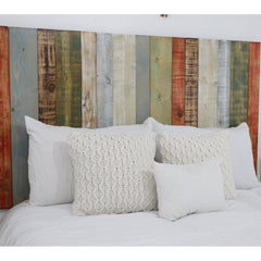 Panel Headboard, California King, Striped Solid Pine Wood
