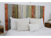 Panel Headboard, California King, Striped Solid Pine Wood
