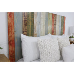 Panel Headboard, California King, Striped Solid Pine Wood
