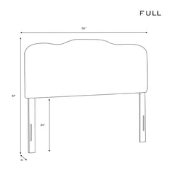 Panel Headboard, Full Size, Gray Tufted Linen Blend with Legs