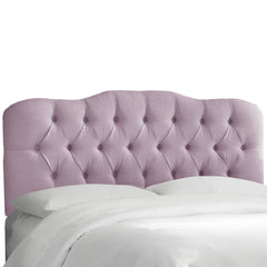 Panel Headboard, Full Size, Gray Tufted Linen Blend with Legs