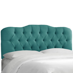 Panel Headboard, Full Size, Gray Tufted Linen Blend with Legs