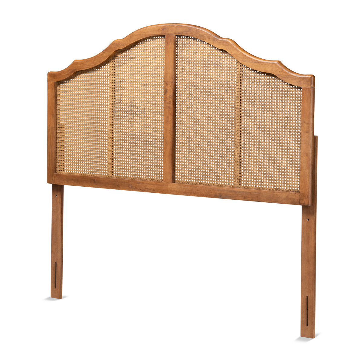 Panel Headboard in Queen Size with Double-Arched Scalloped Detailing