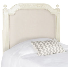 Panel Headboard, Queen, Antique Beige/Taupe with Linen Upholstery