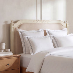 Panel Headboard, Queen, Antique Beige/Taupe with Linen Upholstery