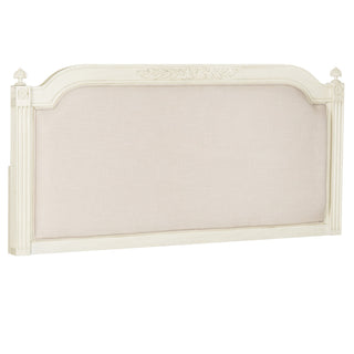 Panel Headboard, Queen, Antique Beige/Taupe with Linen Upholstery