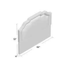Panel Headboard, Queen, Charcoal Stripe Polyester Upholstery