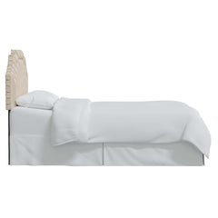 Panel Headboard, Queen, Charcoal Stripe Polyester Upholstery